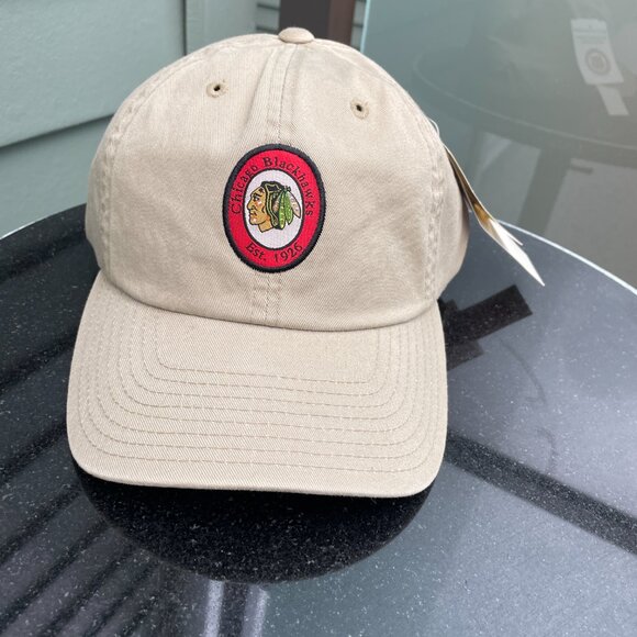 Chicago Blackhawks Beige Baseball Hat NHL American Needle New Tags - Picture 2 of 5